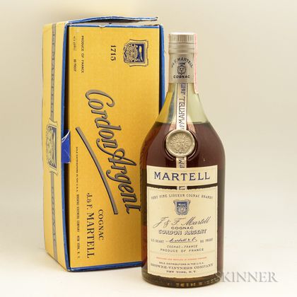 Martell Cordon Argent Cognac, 1 4/5 quart bottle (oc) 