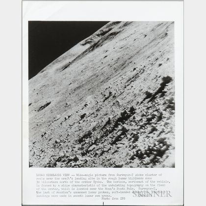Lunar Orbiter, Various Missions, 1964-1968, Five Photographs of the Surface of the Moon.