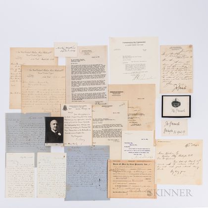 Nineteen Letters and Autographs from Early 20th Century Businessmen.