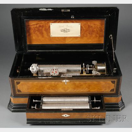 Six-Air Interchangeable Ideal Piccolo Cylinder Musical Box by Mermod Freres