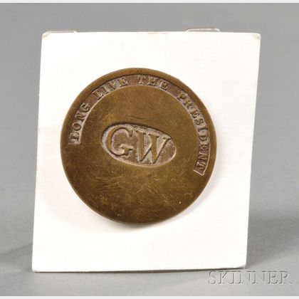 Brass George Washington Inaugural Button