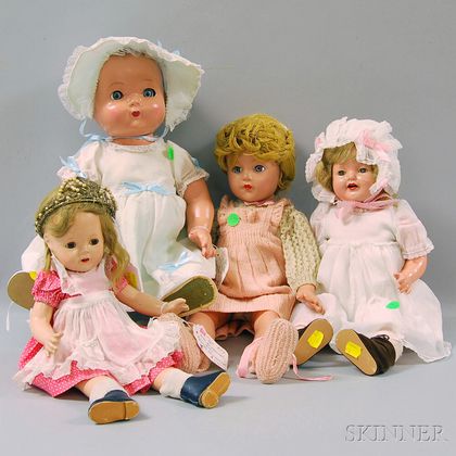 Four Composition Dolls by Madame Alexander and Effanbee