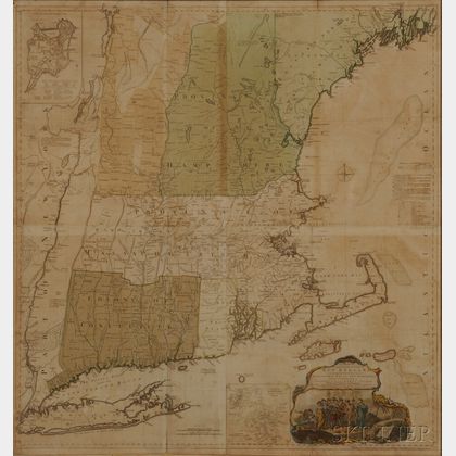 New England. Braddock Mead (c. 1688-1757) and Thomas Jefferys (1695-1771) A Map of the Most Inhabited Part of New England