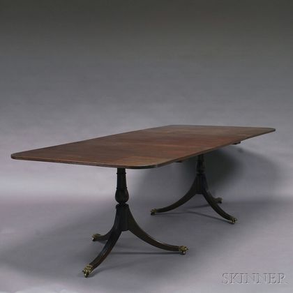 George III-style Mahogany Double-pedestal Dining Table