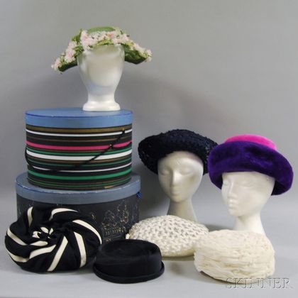 Seven Assorted Vintage Lady's Hats