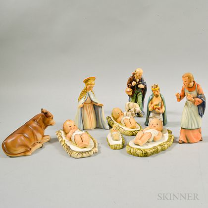 Nine-piece Goebel Ceramic Nativity Scene. Estimate $200-250