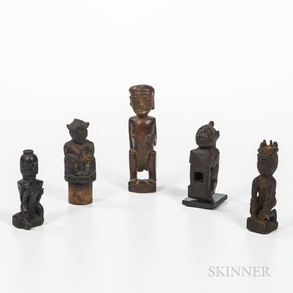Five Wood Dayak Amulet Figures