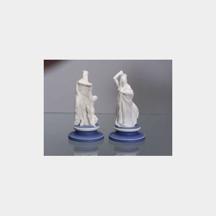 Two Wedgwood White Jasper Chess Figures