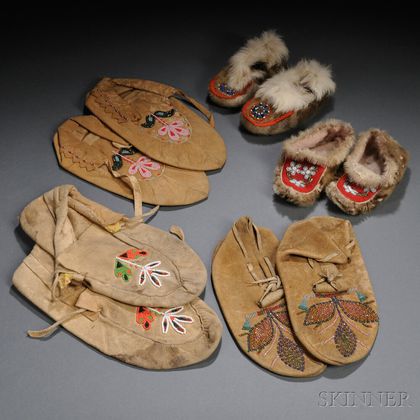 Five Pairs of Northwest Moccasins