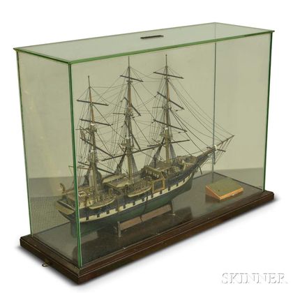 Cased Carved and Painted Ship Model of the Charles W. Morgan