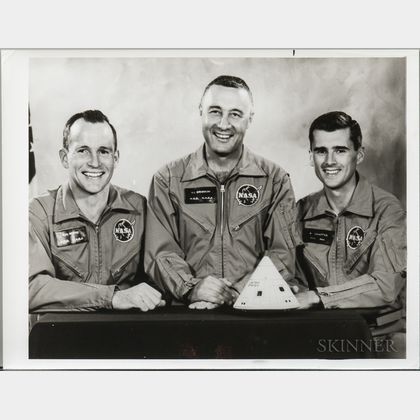 Apollo 1, Prime Crew, March-April 1966, Three Photographs and Other Material.