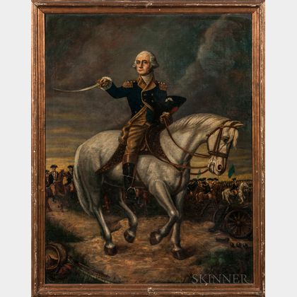 Attributed to Frederick Kemmelmeyer (Maryland/Virginia, 1752/53-1820/25) General Washington Reviewing the Troops at Trenton