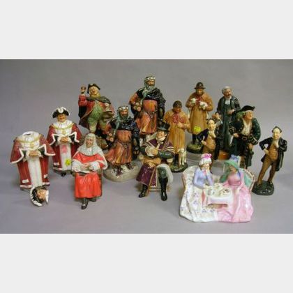 Collection of Fourteen Royal Doulton Porcelain Figures