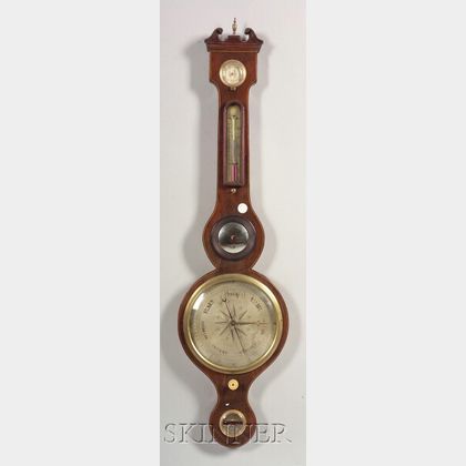 Georgian-style Mahogany and Inlay Wheel Barometer