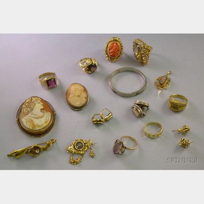 Group of Gold and Silver Estate Jewelry
