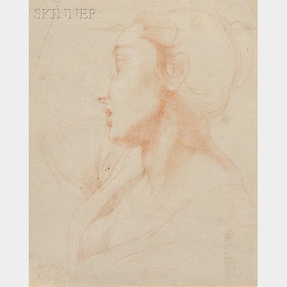 Attributed to Pompeo Girolamo Batoni (Italian, 1708-1787) Profile of a Woman
