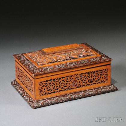 Ornately Carved and Pierced Presentation Launch Box for the Steel Torpedo Gunboat the SANDFLY