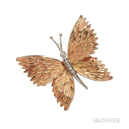 18kt Gold and Diamond Butterfly Brooch, Tiffany & Co.