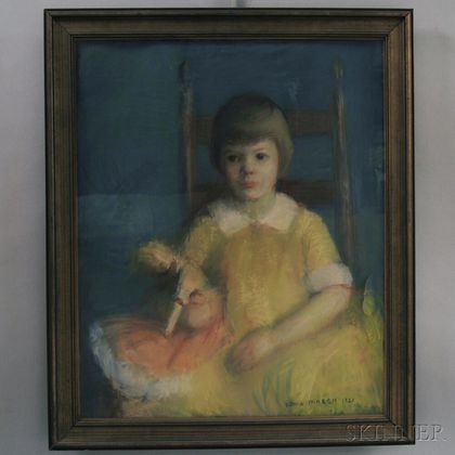American School, 20th Century Portrait of a Girl in Yellow.