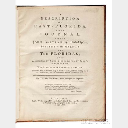 Stork, William (f. 1751-d. 1768) A Description of East Florida, with a Journal Kept by John Bartram of Philadelphia, Botanist to His Ma