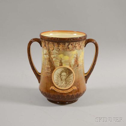 Royal Doulton Commemorative Queen Elizabeth II Coronation Loving Cup