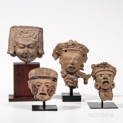 Four Veracruz Head Fragments