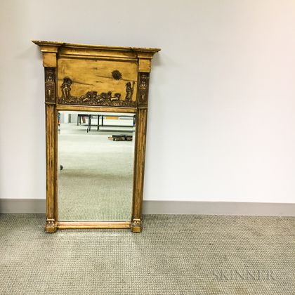 Classical Carved Gilt-gesso Tabernacle Mirror