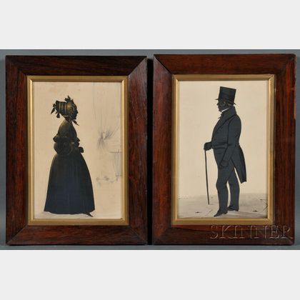 Pair of Silhouettes of a Lady and a Gentleman