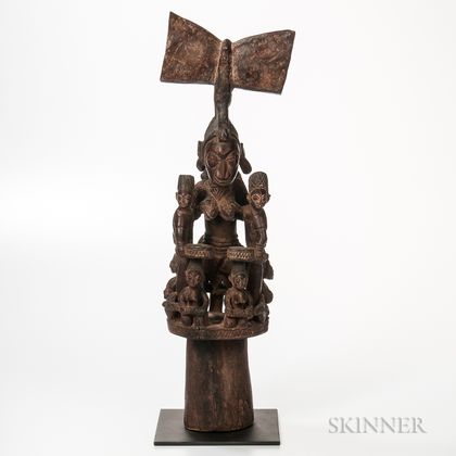 Yoruba-style Carved Wood Divination Figure