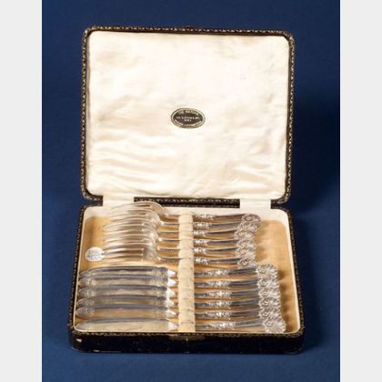 Cased English Electroplate Fish Set for Six
