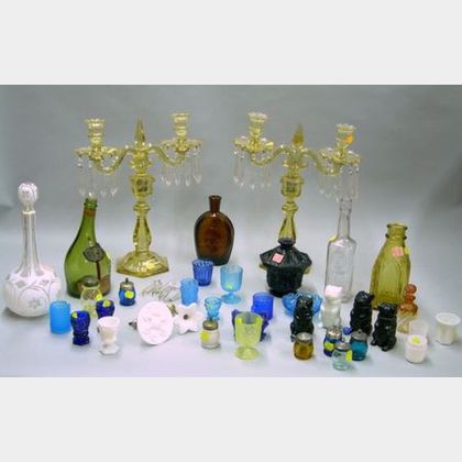 Group of Assorted Colored Pressed Glass Table Items
