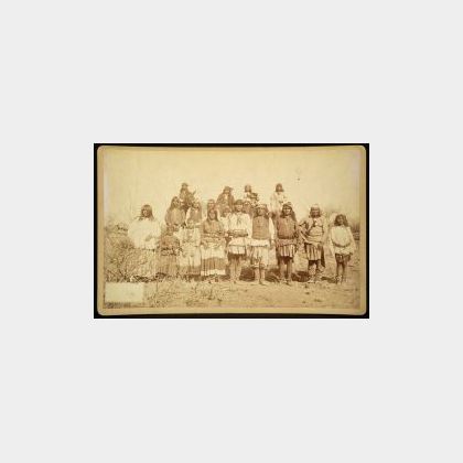 C.S. Fly (American, 1849-1901) Imperial Cabinet Card Photograph of Members of Geronimo&#39;s Band