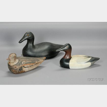 Three Carved and Painted Wooden Decoys