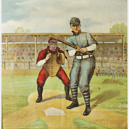 Framed Baseball-themed Textile