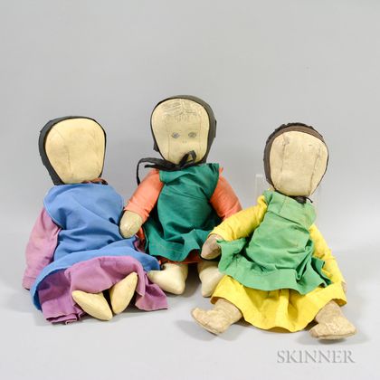 Three Cloth Dolls