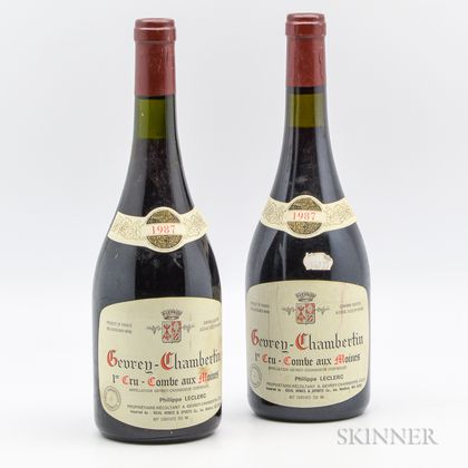 P. Leclerc Gevrey Chambertin Combe aux Moines 1987, 2 bottles 
