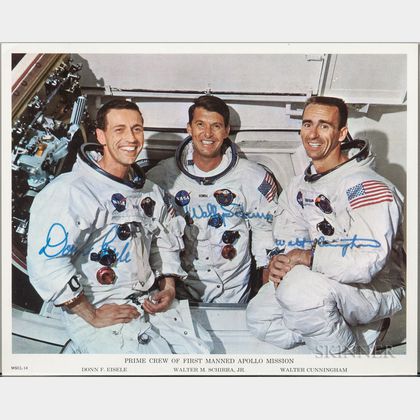 Apollo 7, Prime Crew, Signed Photograph, 1968.