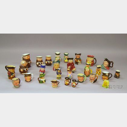 Twenty-nine Small Ceramic Toby Jugs and Character Jugs