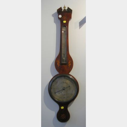Mahogany Inlaid Banjo Barometer