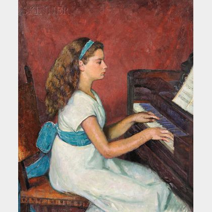 Louis Kronberg (American, 1872-1965) Katherine at the Piano