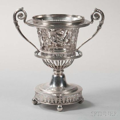French Silver Two-handled Urn