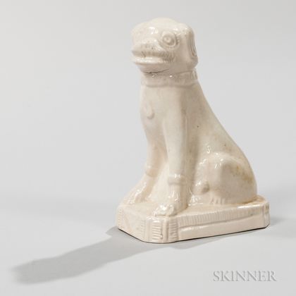 Staffordshire Salt-glazed Stoneware Model of a Dog