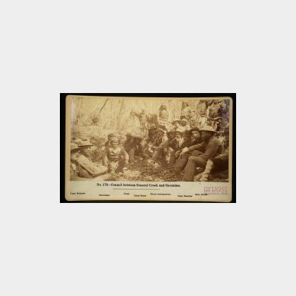 C.S. Fly (American, 1849-1901) Imperial Cabinet Card Photograph of Geronimo&#39;s Surrender