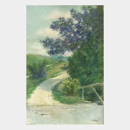 Herbert Wilbur Hill (American, b. 1868) Sunlit Country Road, Spring