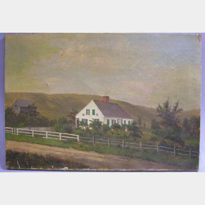Oil on Canvas Portrait of a House