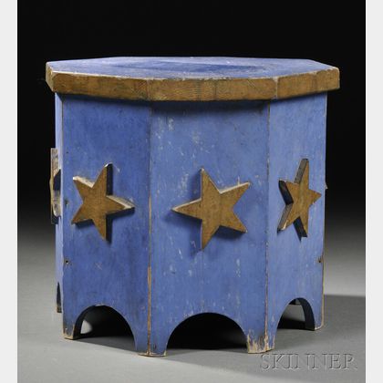 Paint and Gilt Star-decorated Wooden Circus Stand