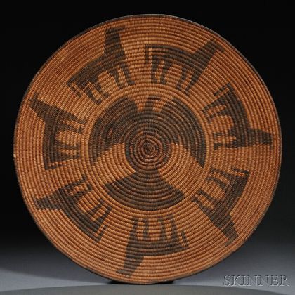 Pima (?) Pictorial Flat Basketry Tray