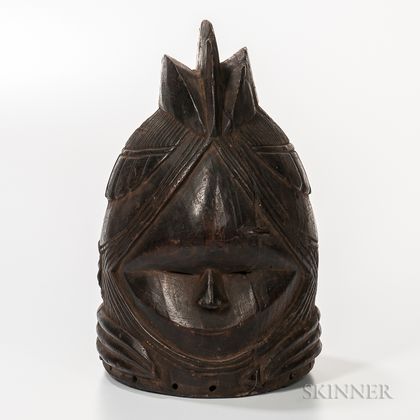 Mende-style Carved Wood Helmet Mask