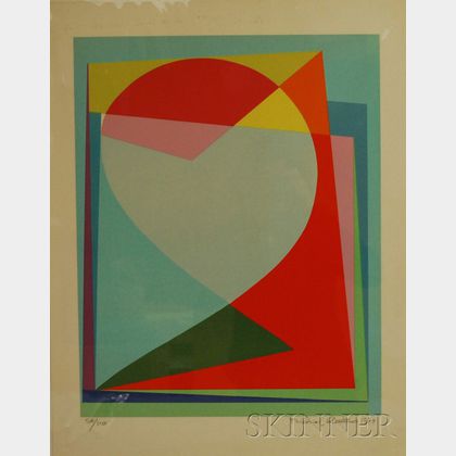 Lot of Two Untitled Abstract Color Lithographs by Michiel Gloeckner (American, 1915-1989)