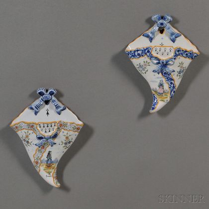 Two Quimper Faience Wall Pockets